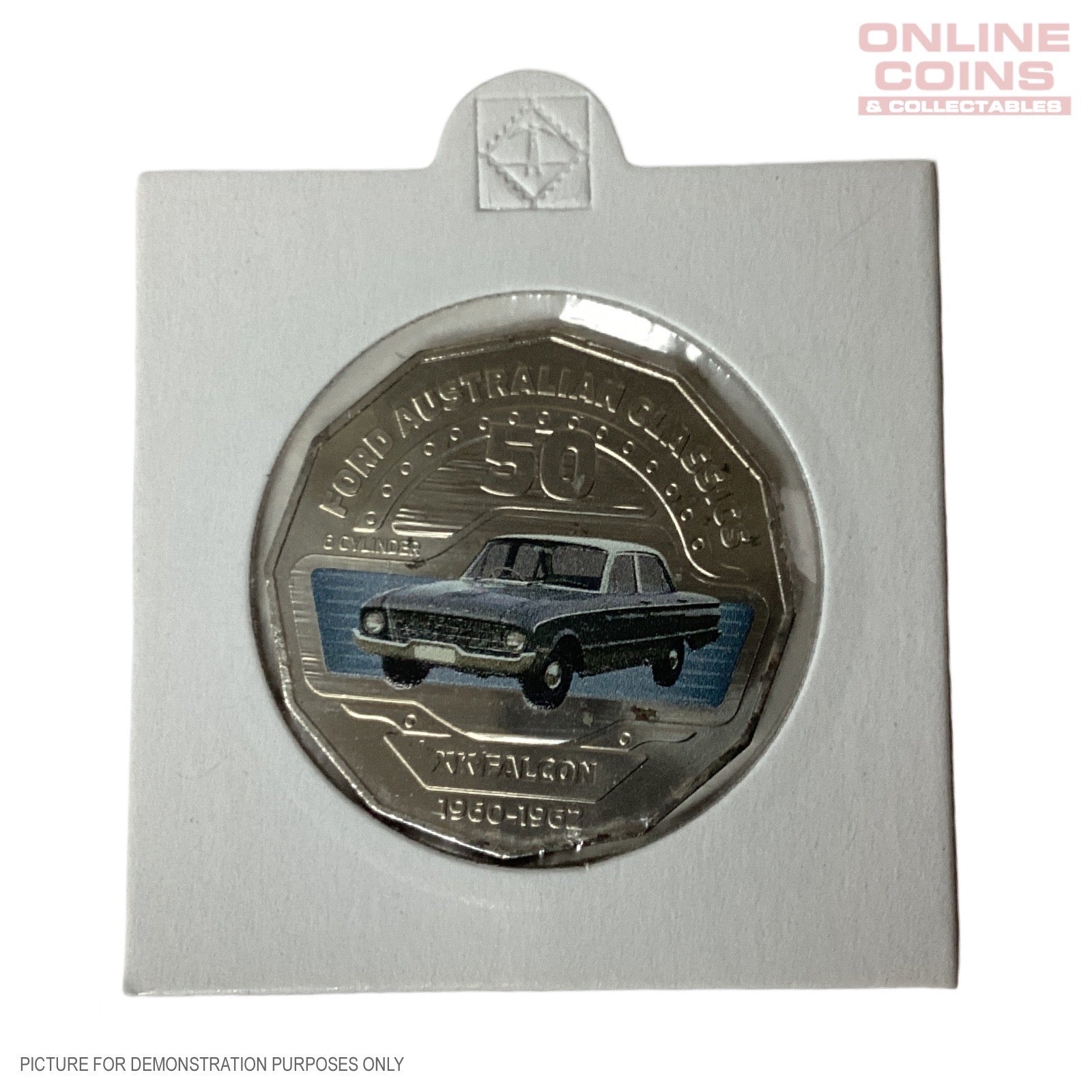 2017 Loose Ford Australian Classics Coloured 50c Coin In 2x2 From Ford Collection Tin - XK Falcon